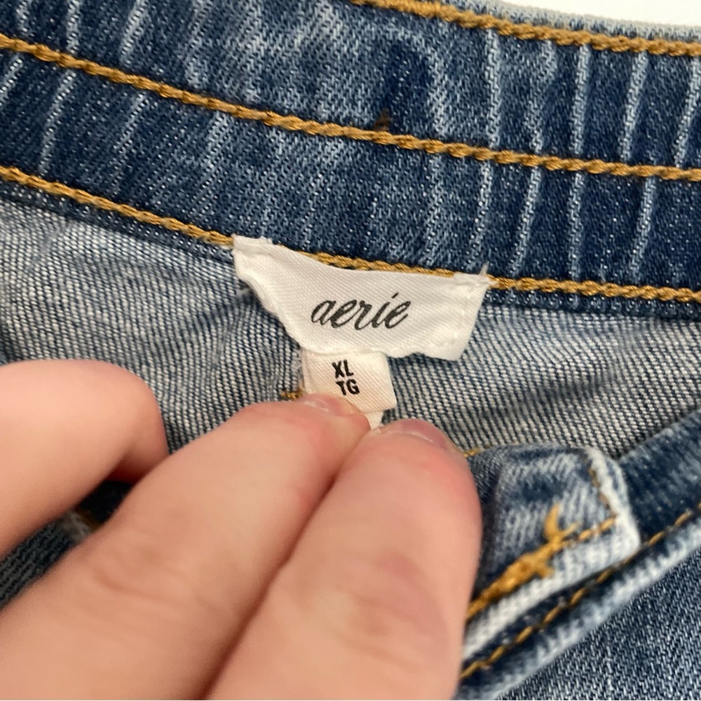 AERIE AMERICAN EAGLE Daydream Denim Short Light Wash Distressed Ripped Mid Rise? - Picture 8 of 14